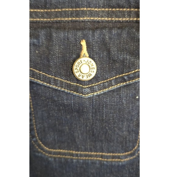 Jones Wear Sport Women's Denim Jacket Dark Wash Stretch SIZE Small - Picture 5 of 9